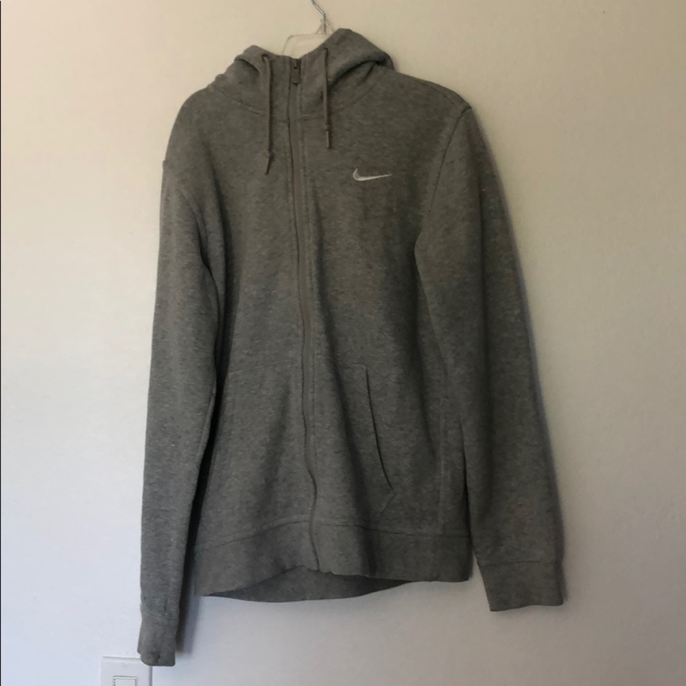 NIKE UNISEX GRAY ZIP UP HOODIE SIZE SMALL